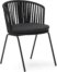På billedet ser du variationen Saconca, Udendørs stol, moderne, nordisk, metal fra brandet Laforma i en størrelse H: 77 cm. x B: 59 cm. x L: 56 cm. i farven Sort