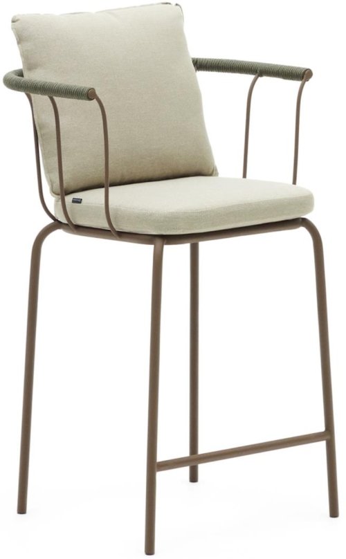 På billedet ser du variationen Salguer, Udendørs barstol, vintage, metal fra brandet Laforma i en størrelse H: 90 cm. x B: 59 cm. x L: 53 cm. i farven Brun/Beige/Grøn