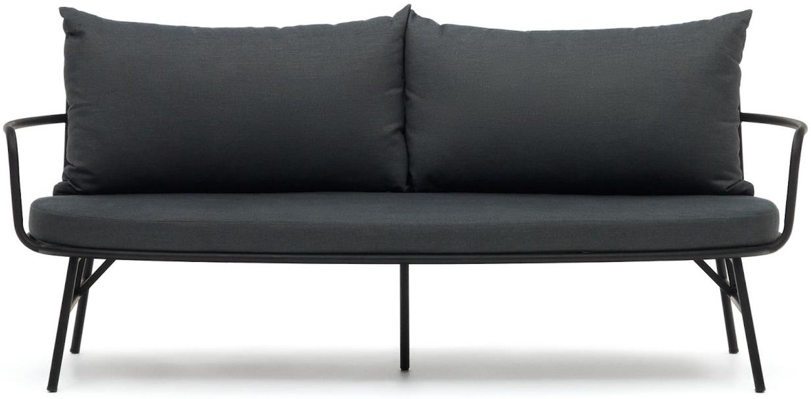 Bramant, 2-personers sofa, moderne, nordisk, metal by Laforma (H: 68 cm. x B: 176 cm. x L: 76 cm., Sort)