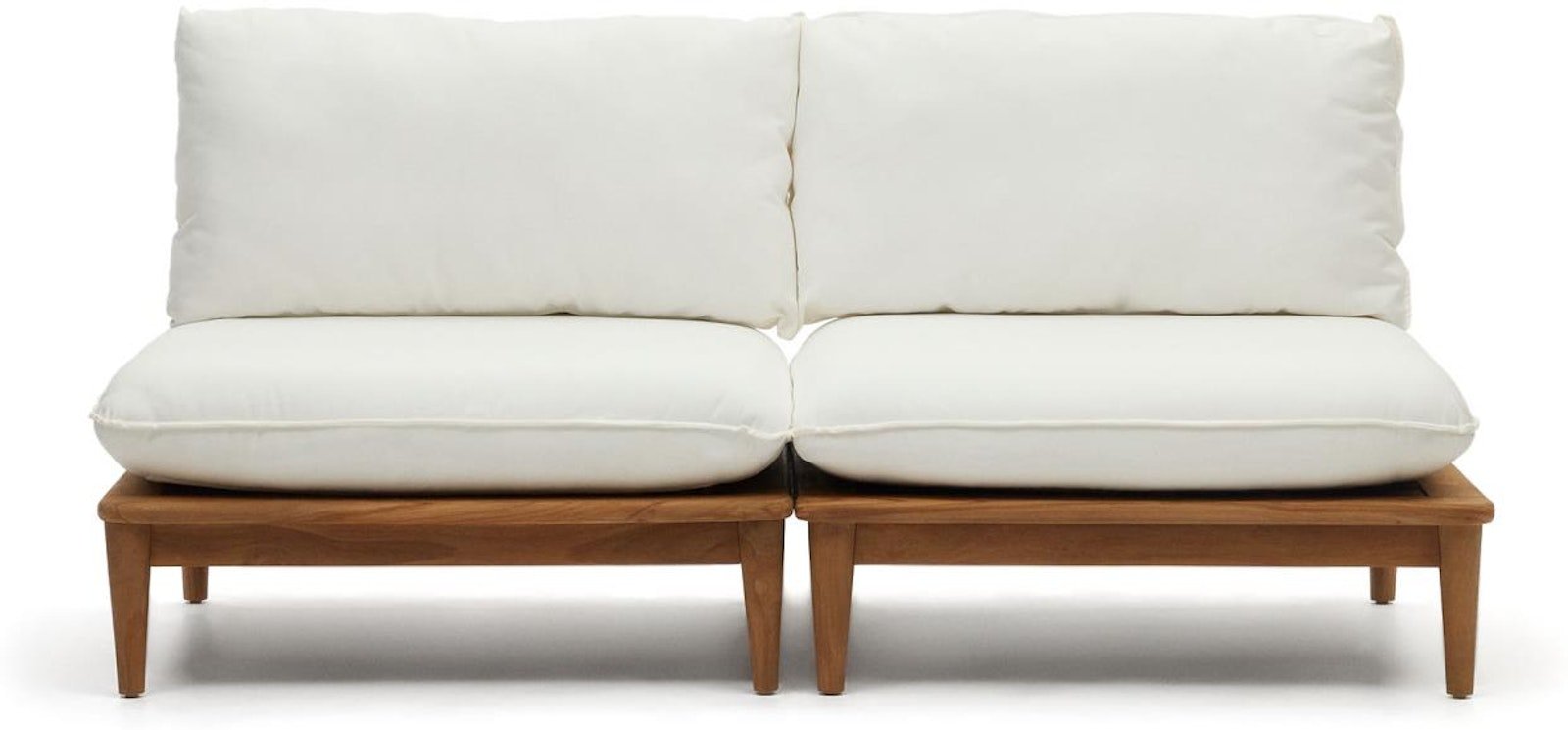 Portitxol, 2-personers sofa, rustik, solidt træ by Laforma (H: 65 cm. x B: 180 cm. x L: 90 cm., Natur)