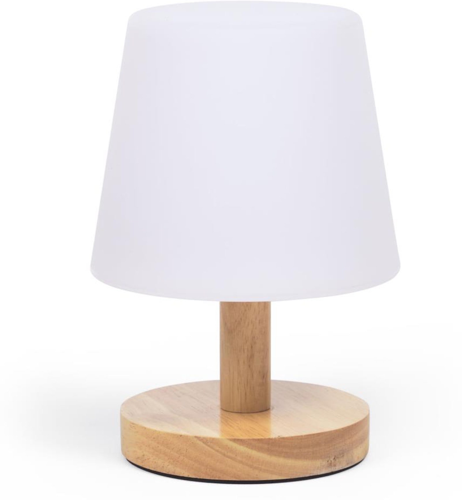 LAFORMA Ambar genopladelig bordlampe, rund - polyethylen og natur træethylen (H:22)