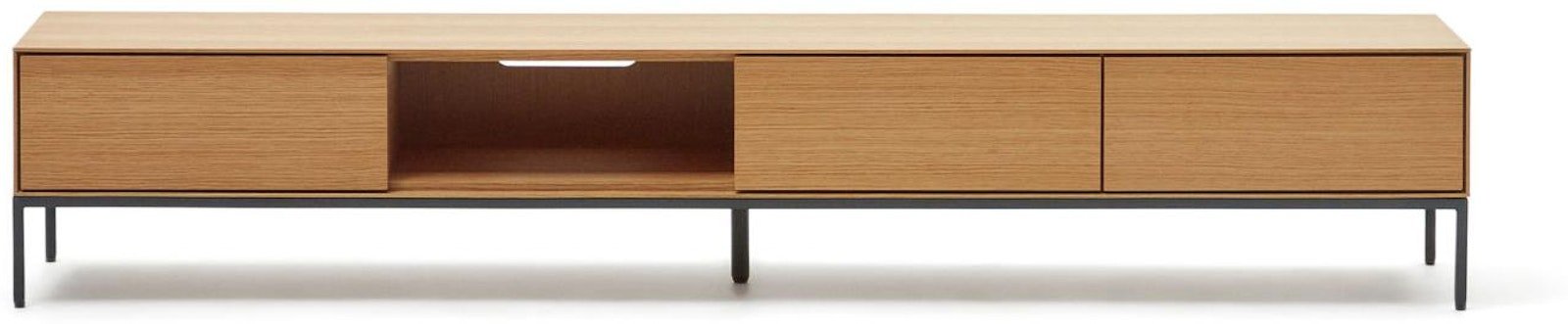 På billedet ser du variationen Vedrana, TV-bord, moderne, nordisk fra brandet Laforma i en størrelse H: 35 cm. x B: 195 cm. x L: 40 cm. i farven Natur/Sort
