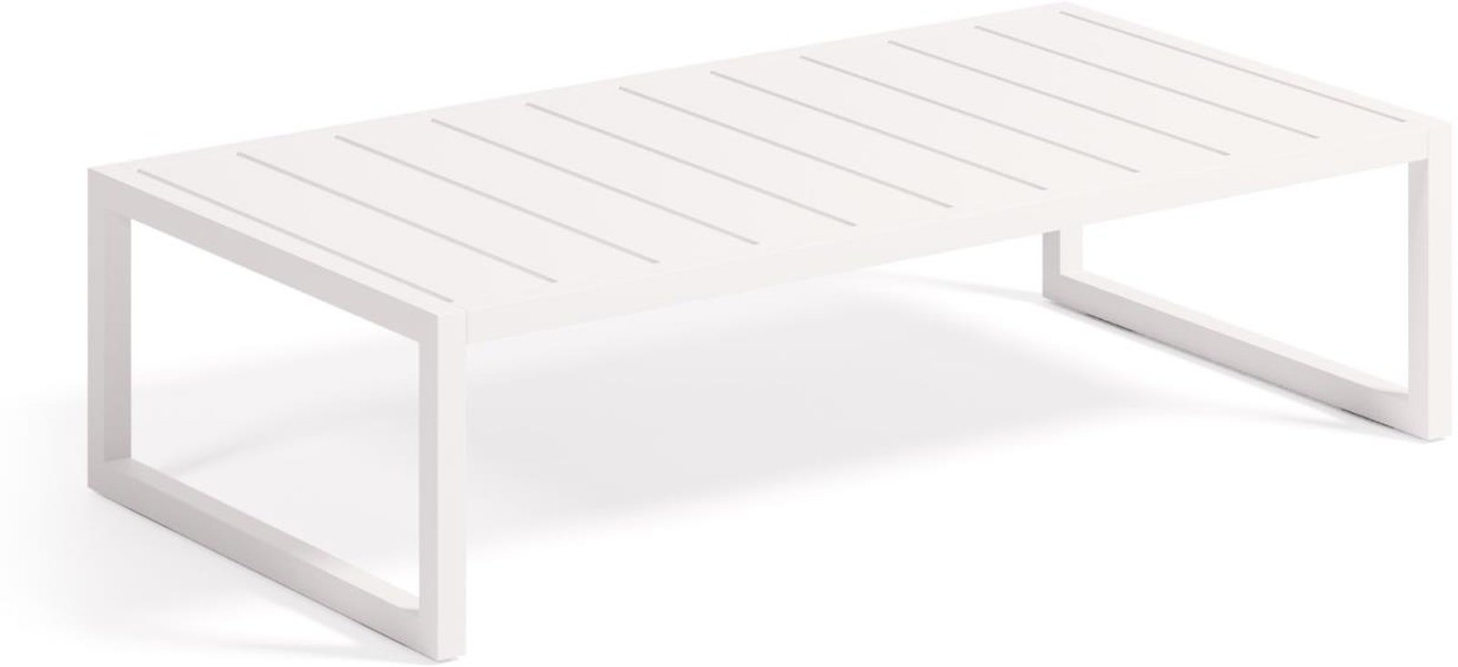 Comova, Udendørs sofabord, moderne, nordisk, metal by Laforma (H: 30 cm. x B: 114 cm. x L: 60 cm., Hvid)