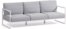 På billedet ser du variationen Comova, Udendørs 3-personers sofa, moderne, nordisk, metal fra brandet Laforma i en størrelse H: 85 cm. x B: 225 cm. x L: 85 cm. i farven Blå