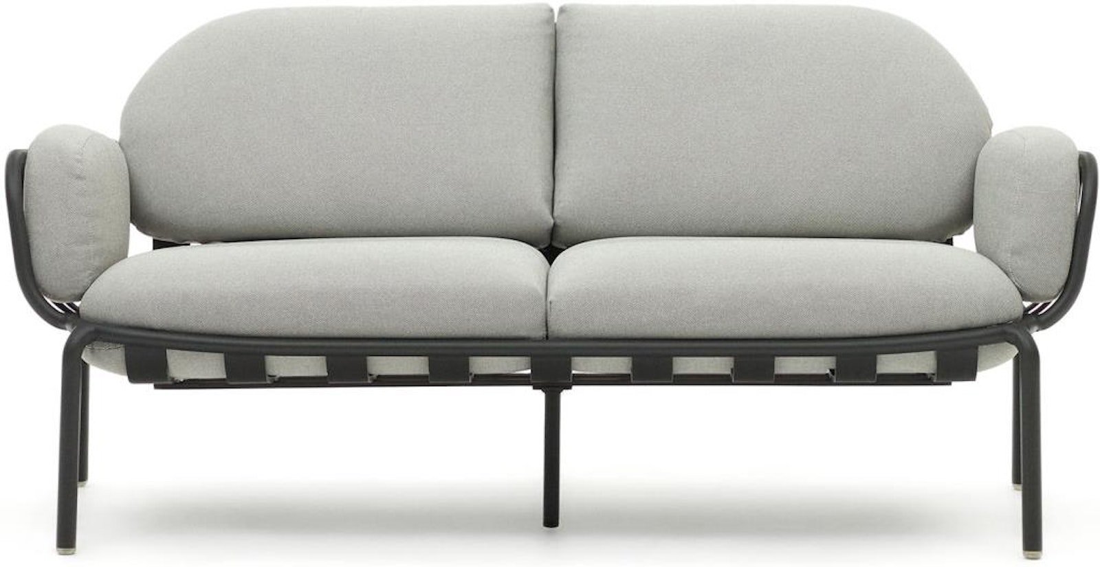 Joncols, Udendørs 2-personers sofa, moderne, nordisk, metal by Laforma (H: 72 cm. x B: 164 cm. x L: 80 cm., Grå)