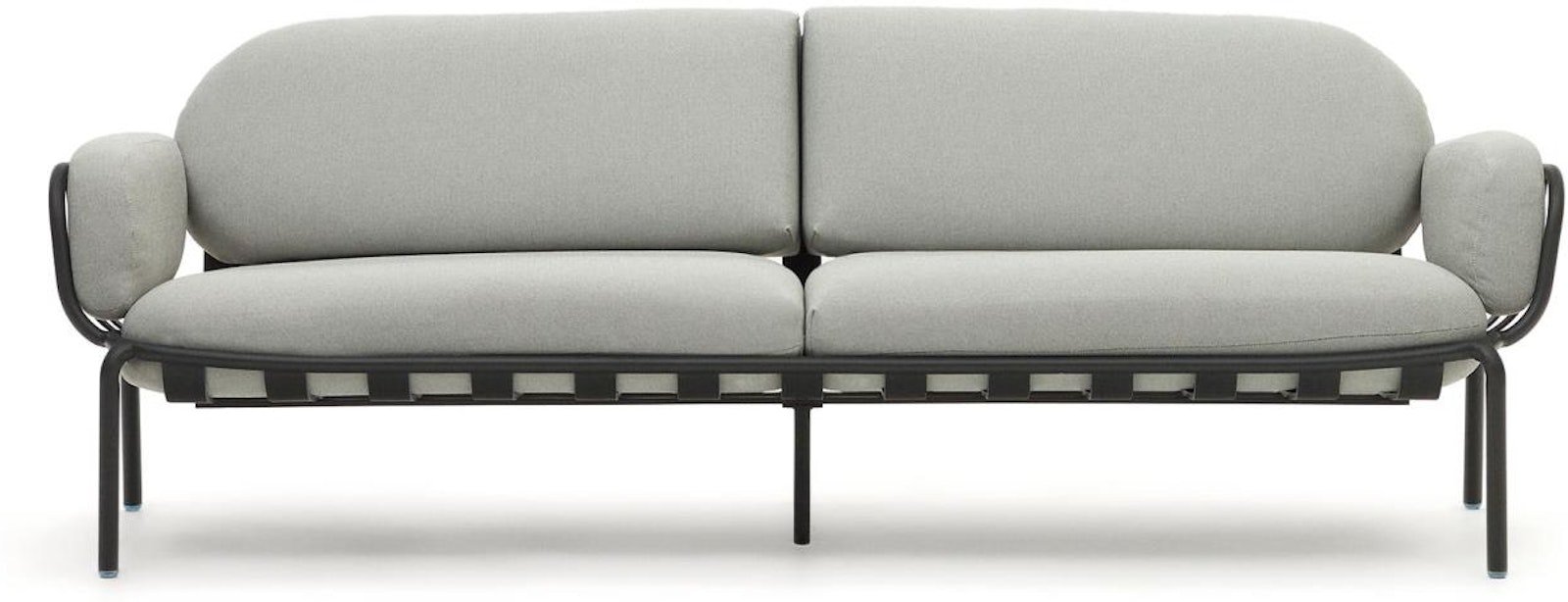 På billedet ser du Joncols, Udendørs 3-personers sofa, moderne, nordisk, metal fra brandet Laforma i en størrelse H: 72 cm. x B: 224 cm. x L: 80 cm. i farven Grå