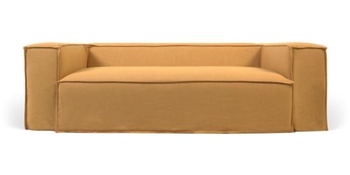På billedet ser du variationen Blok, 2-personers sofa med aftageligt betræk fra brandet LaForma i en størrelse H: 69 cm. x B: 210 cm. x L: 100 cm. i farven Sennepsgul