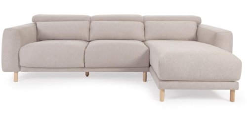 På billedet ser du variationen Singa, Chaiselong sofa, Højrevendt, stof fra brandet LaForma i en størrelse H: 98 cm. x B: 296 cm. x L: 180 cm. i farven Beige
