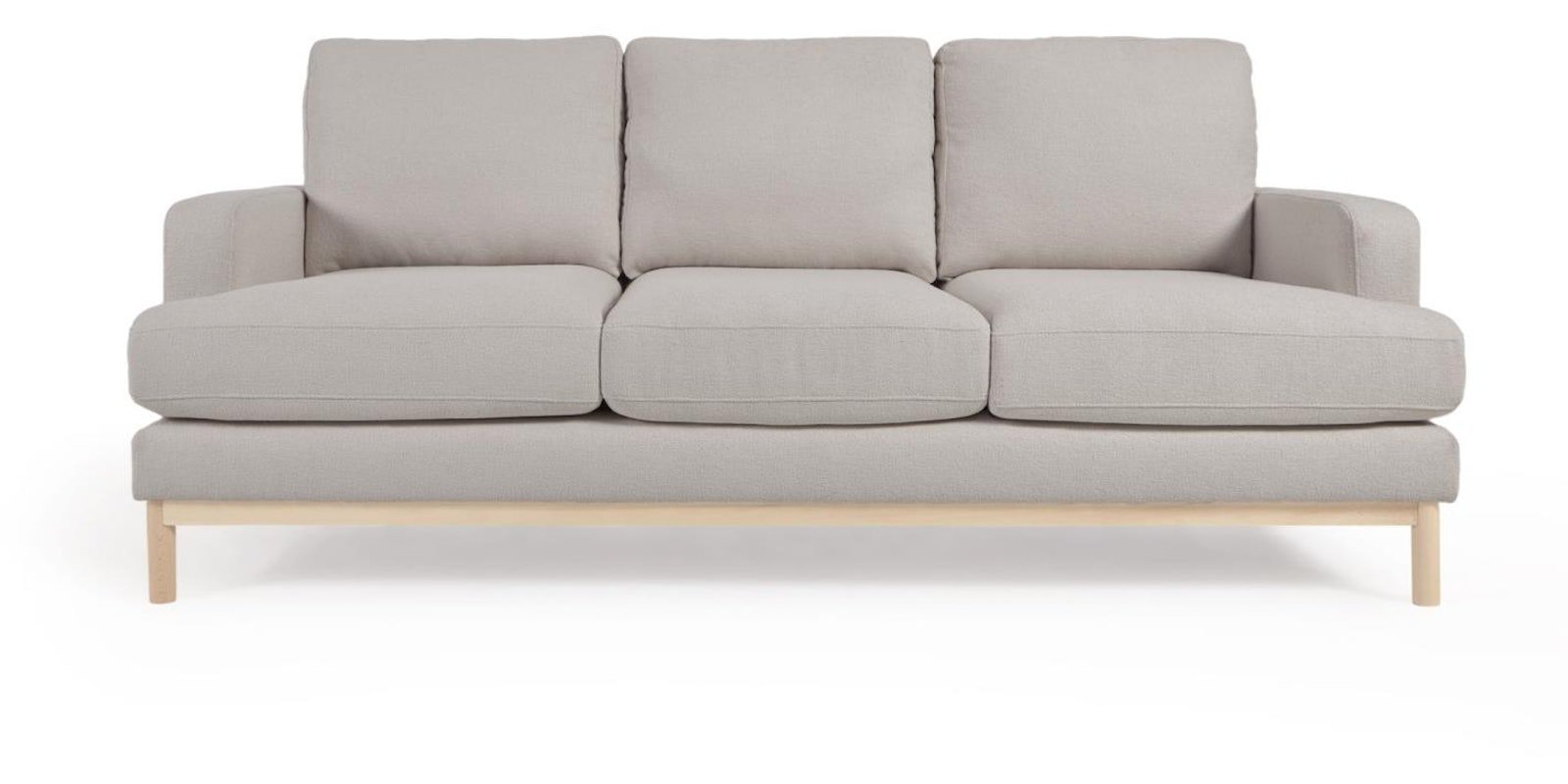 Billede af Mihaela, 3-personers sofa, Stof by Kave Home (H: 88 cm. x B: 203 cm. x L: 95 cm., Grå)