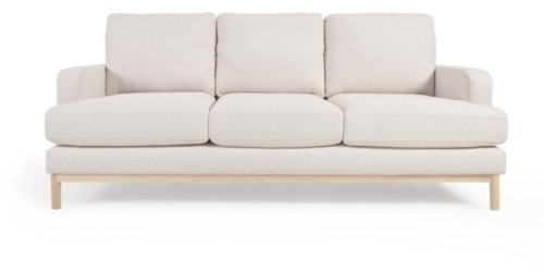 På billedet ser du variationen Mihaela, 3-personers sofa, Stof fra brandet LaForma i en størrelse H: 88 cm. x B: 203 cm. x L: 95 cm. i farven Hvid