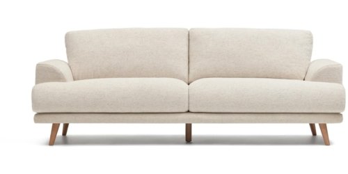 På billedet ser du variationen Karin, 3-personers sofa, Stof fra brandet LaForma i en størrelse H: 92 cm. x B: 231 cm. x L: 97 cm. i farven Beige