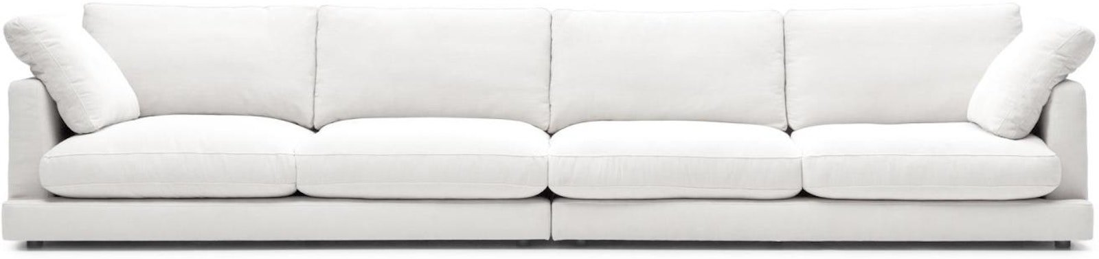 Gala, 6-personers sofa, rustik, stof by Laforma (H: 87 cm. x B: 390 cm. x L: 105 cm., Hvid)