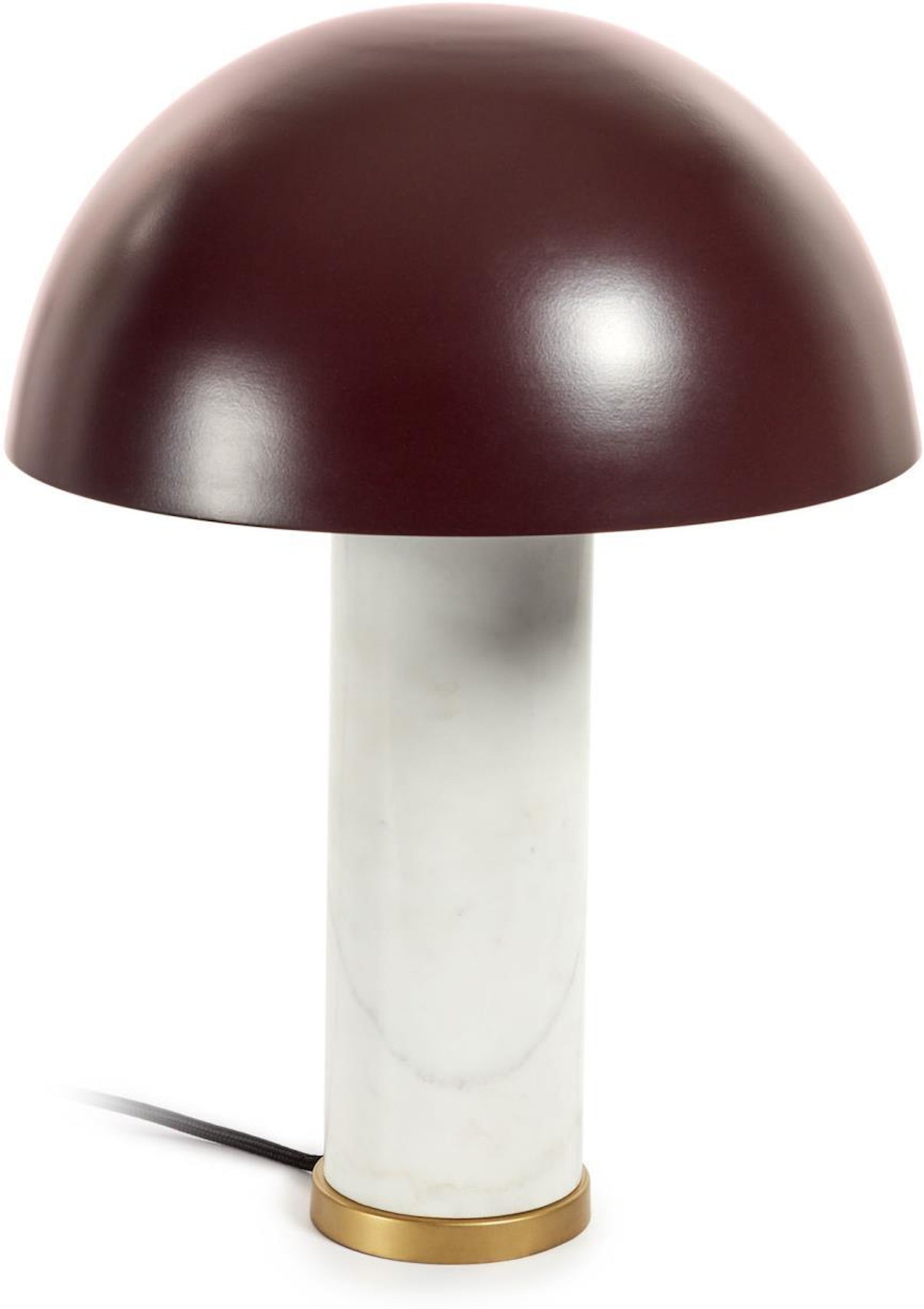 LAFORMA Zorione bordlampe i hvid marmor og metal, malet brun finish