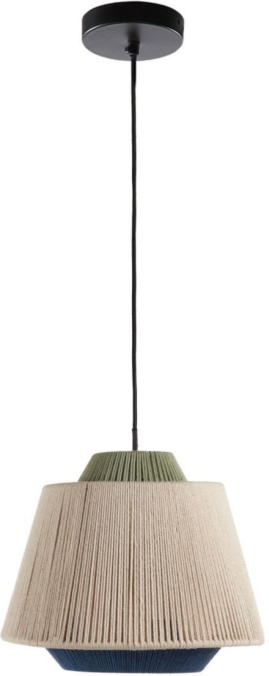 Yuvia, Pendel lampe, moderne, nordisk, naturlige fibre by Laforma (H: 20 cm. x B: 25 cm. x L: 25 cm., Flerfarvet)