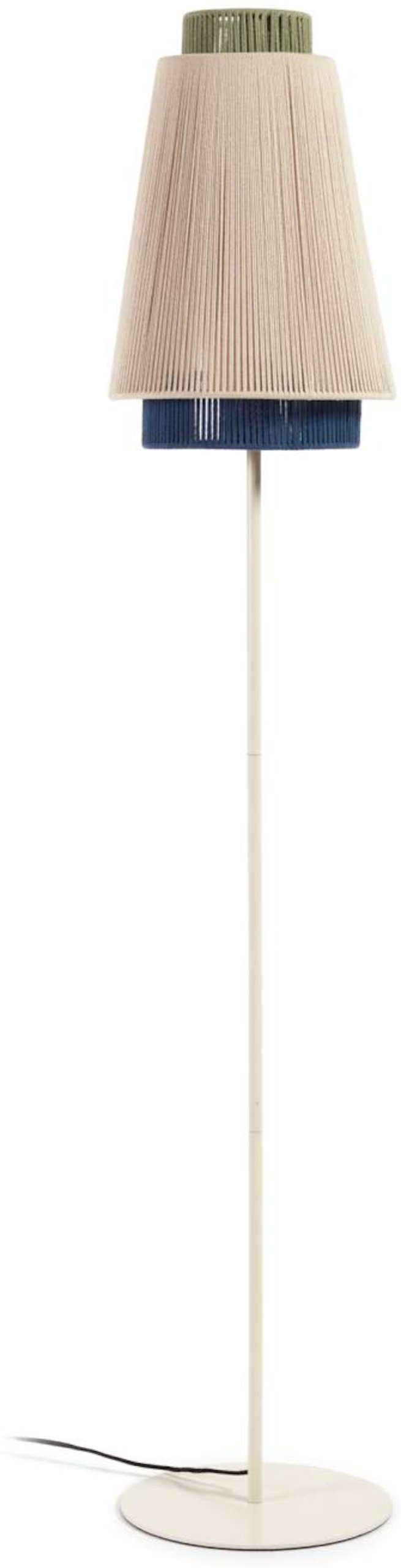 Yuvia, Gulvlampe, moderne, nordisk, naturlige fibre by Laforma (H: 163 cm. x B: 30 cm. x L: 30 cm., Flerfarvet)