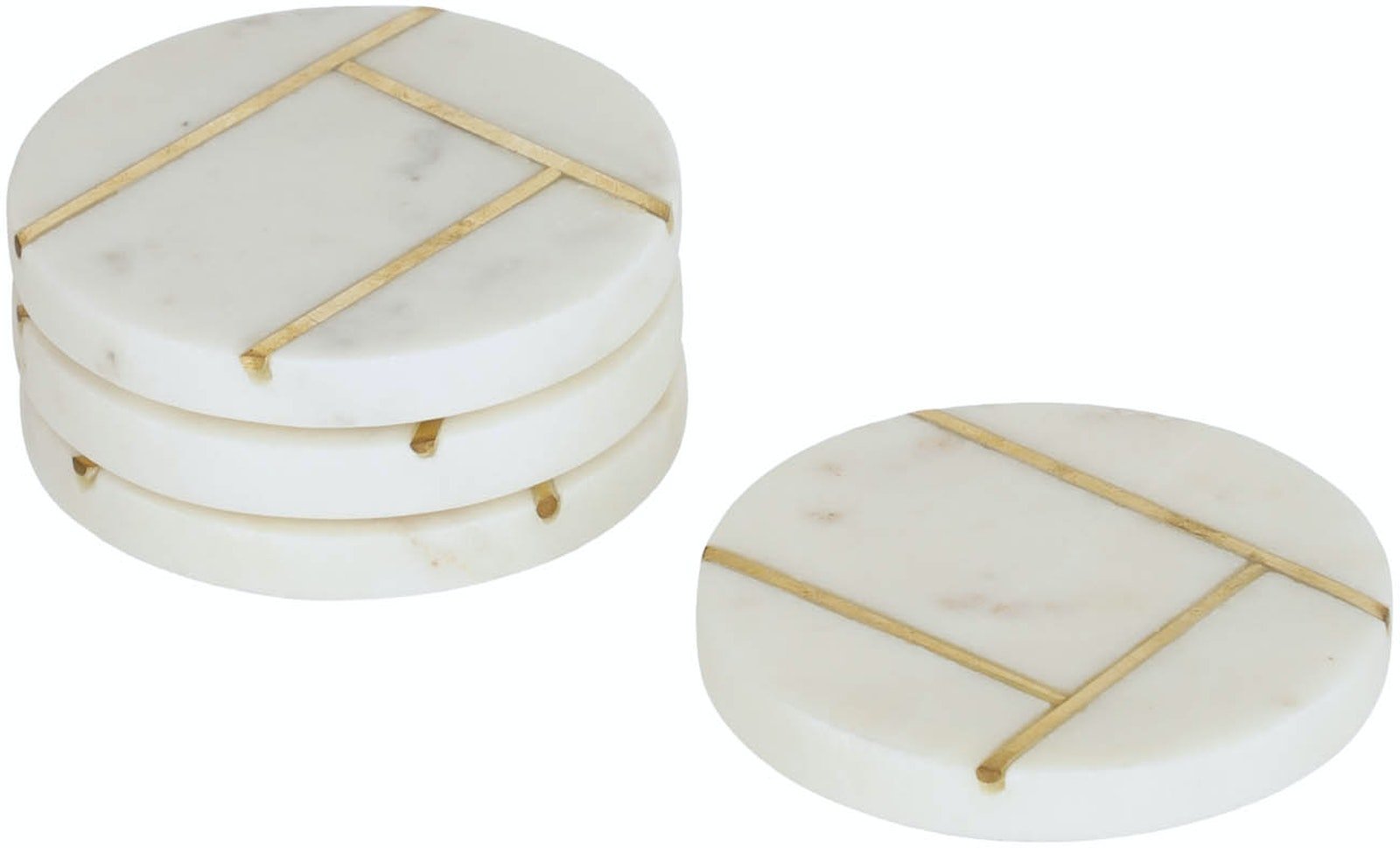 Tahis, Ølbrikker, moderne, vintage, marmor by Laforma (H: 1,5 cm. x B: 10 cm. x L: 10 cm., Hvidt guld)