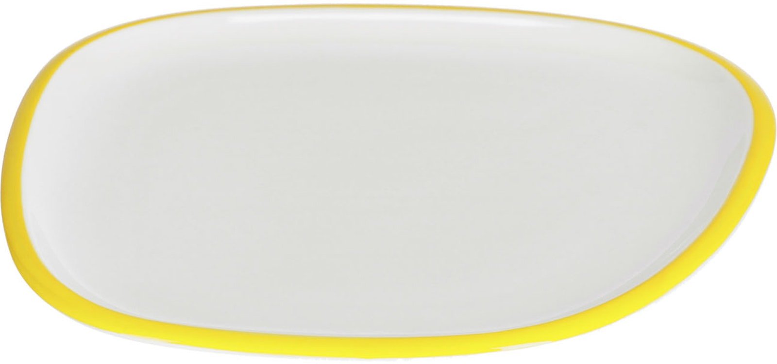 LAFORMA Odalin desserttallerken - gul og hvid porcelæn (23,5x22)