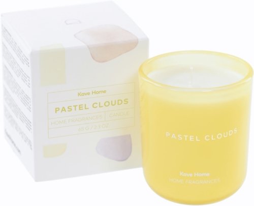 På billedet ser du variationen Pastel cloud, Duftlys, moderne, nordisk, glas fra brandet Laforma i en størrelse H: 7 cm. x B: 6 cm. x L: 6 cm. i farven Gul