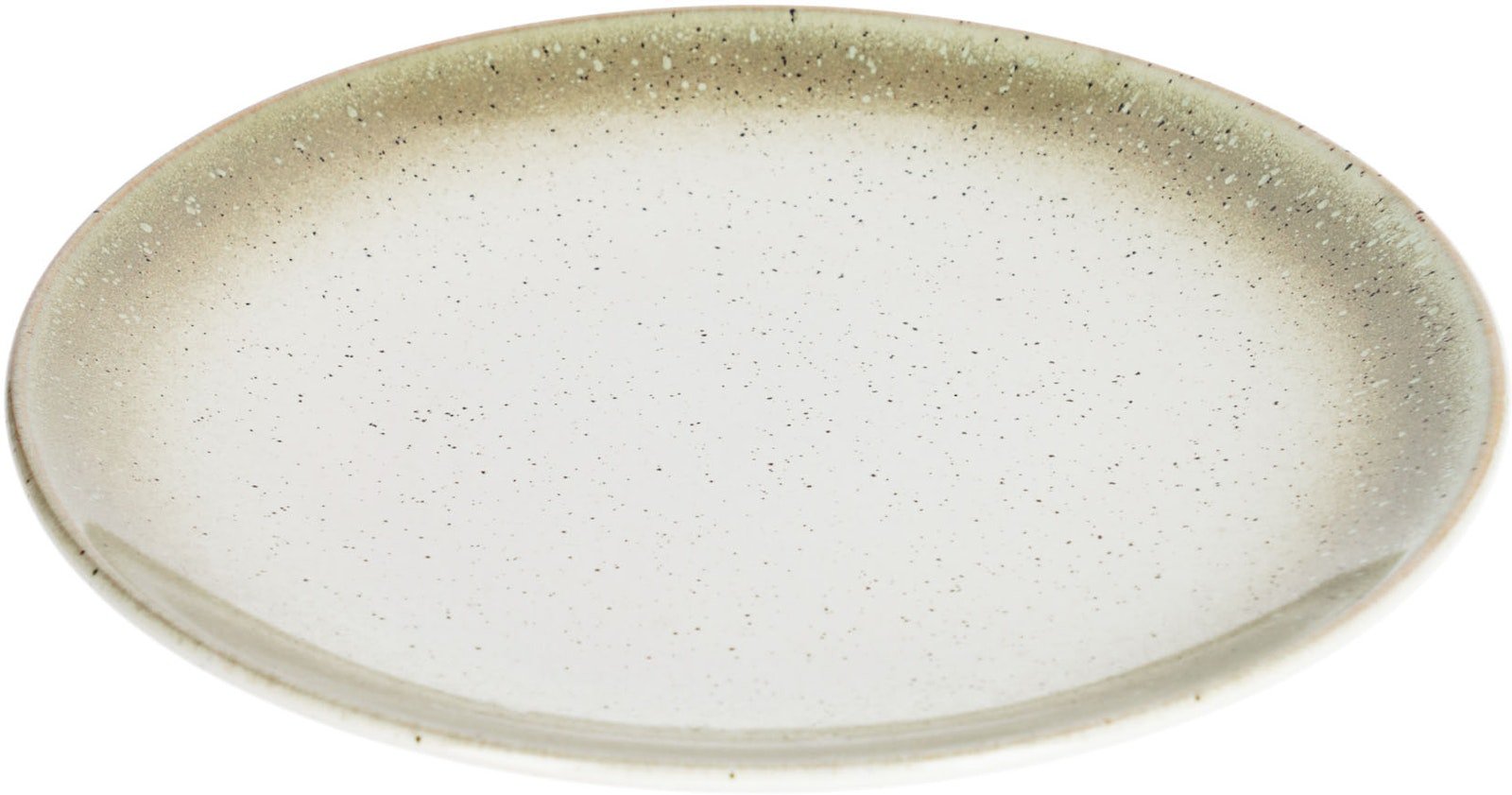 LAFORMA Elida tallerken, rund - beige og grøn keramisk (Ø27)