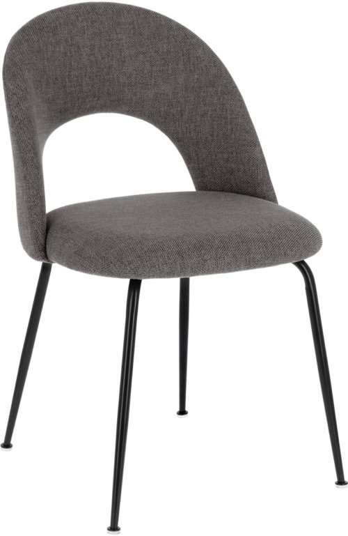 På billedet ser du variationen Mahalia, Spisebordsstole, nordisk, moderne, stof fra brandet Laforma i en størrelse H: 79 cm. x B: 51 cm. x L: 52 cm. i farven Grå/Sort