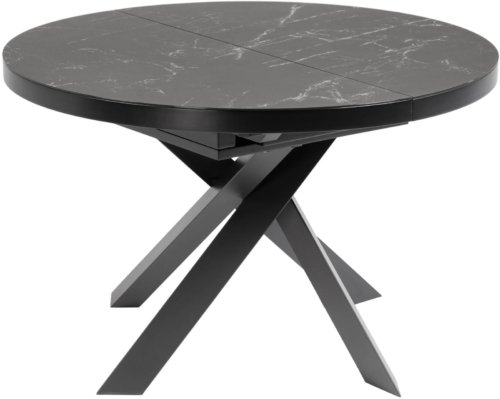 På billedet ser du variationen Vashti, Udtrækkeligt spisebord, moderne, keramisk fra brandet Laforma i en størrelse H: 76 cm. x B: 160 cm. x L: 120 cm. i farven Sort/Grå