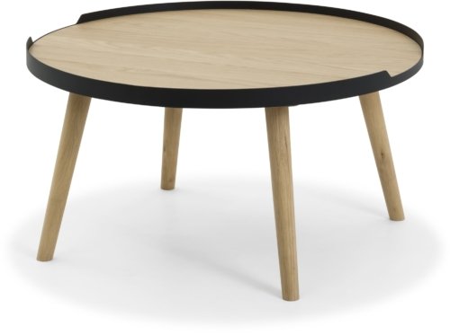 På billedet ser du variationen Hasseris, Rundt sofabord med metalramme, Ø80 cm, eg natur fra brandet Nielsen Design i en størrelse D: 80 cm. x H: 42 cm. x B: 80 cm. x L: 80 cm. i farven Eg natur