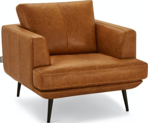 På billedet ser du variationen Havana, 1-personers sofa, Læder fra brandet Raymond & Hallmark i en størrelse H: 84 cm. x L: 95 cm. i farven Brun