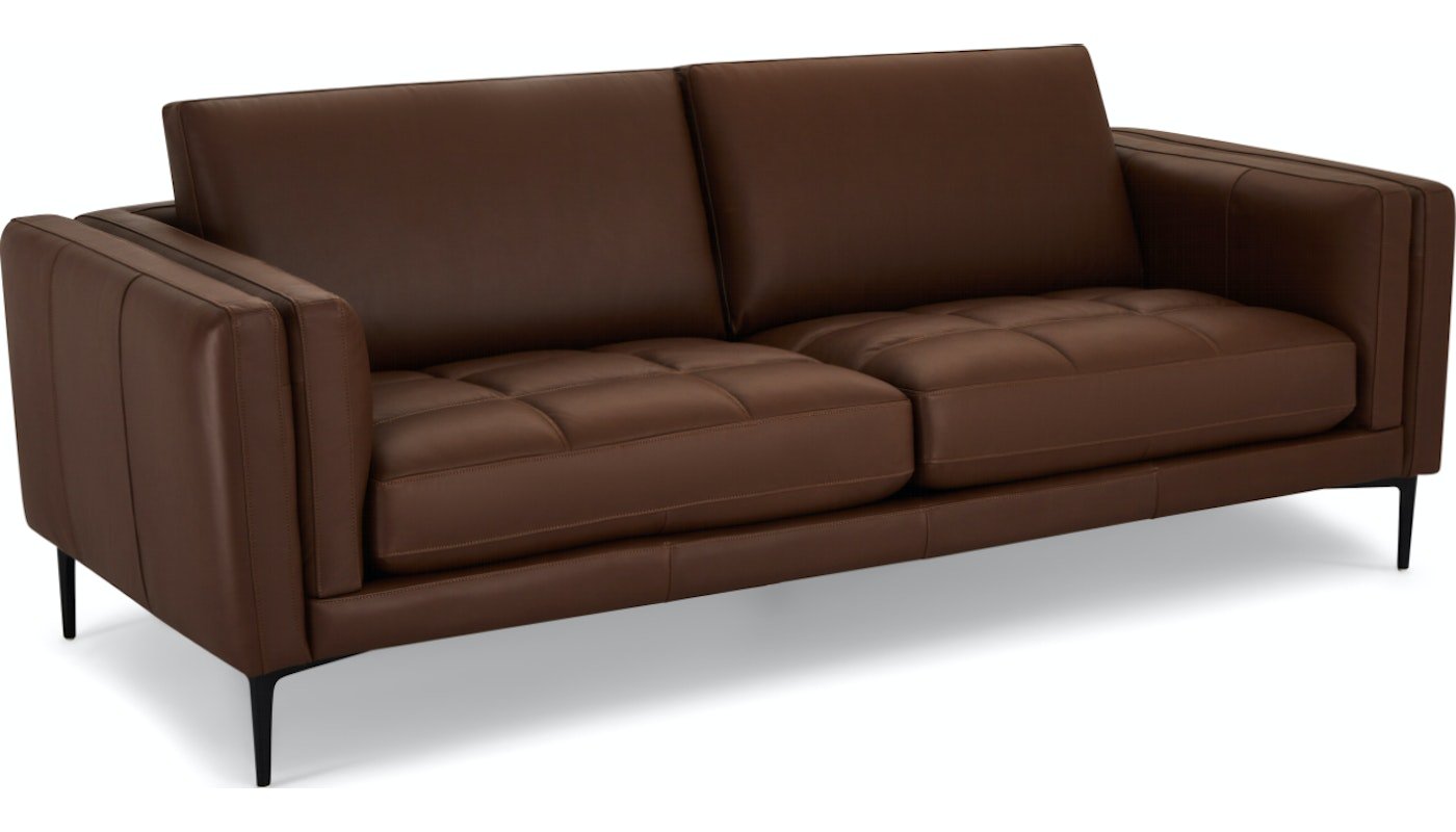 Orlando, 3-personers sofa, Læder by Raymond & Hallmark (H: 85 cm. x L: 227 cm. x D: 95 cm., Brun)