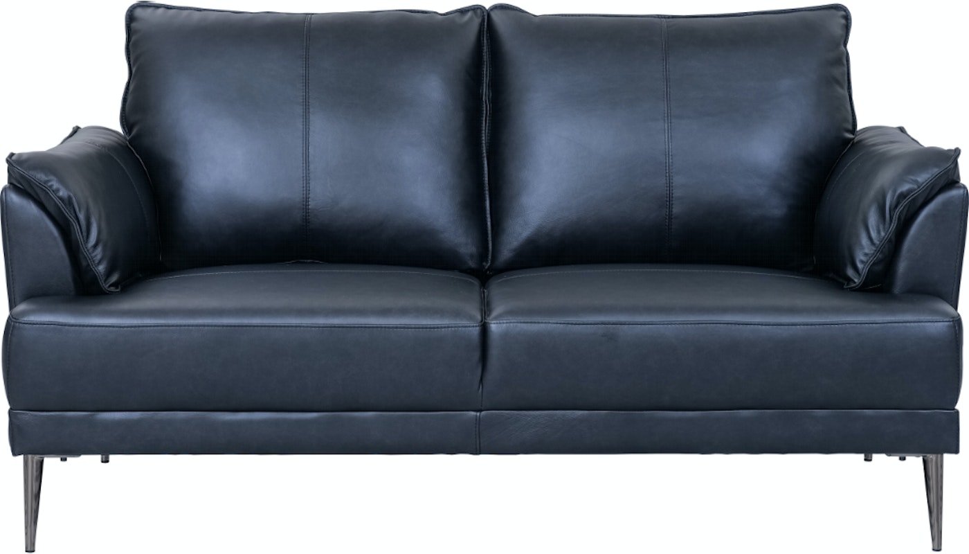 Soul, 2-personers sofa, Læder by Raymond & Hallmark (H: 85 cm. x L: 160 cm. x D: 90 cm., Sort)