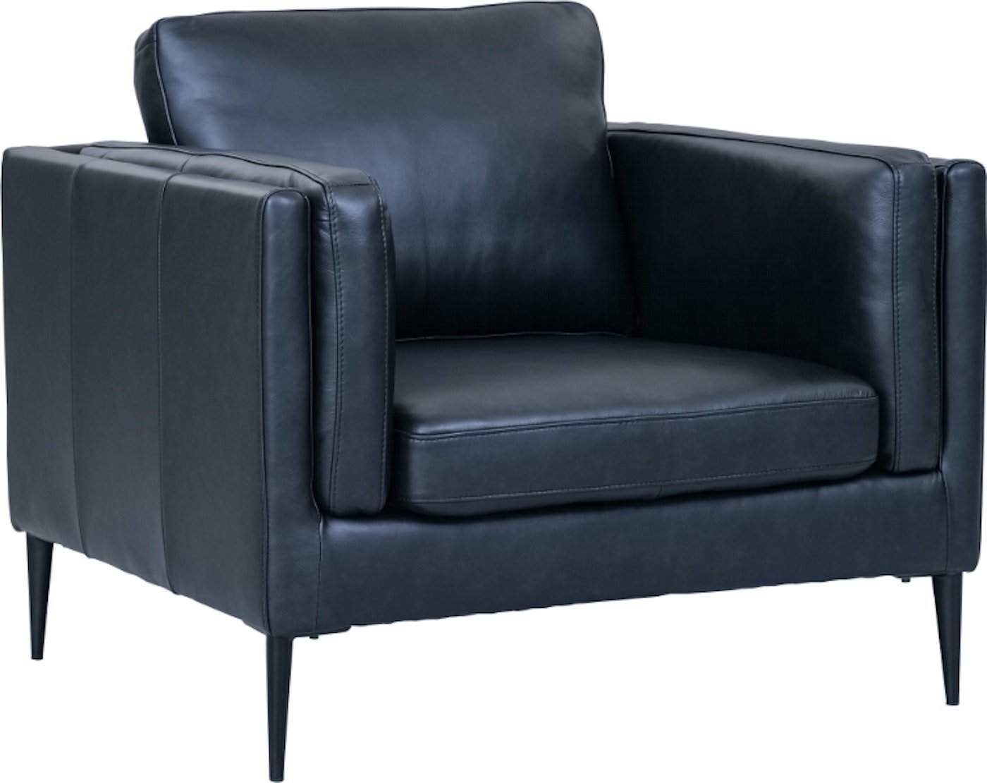 På billedet ser du variationen Valencia, 1-personers sofa, Læder fra brandet Raymond & Hallmark i en størrelse H: 83 cm. x L: 95 cm. x D: 88 cm. i farven Sort
