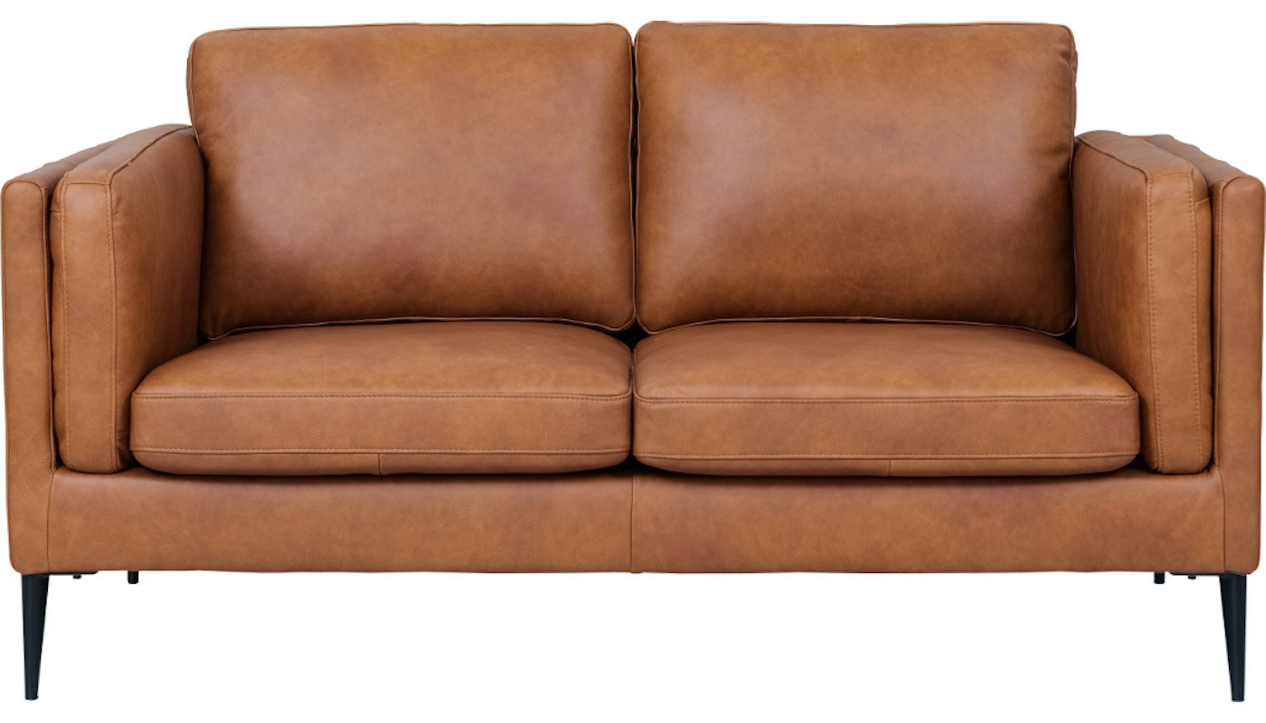 Valencia, 2-personers sofa, Læder by Raymond & Hallmark (H: 83 cm. x L: 157 cm. x D: 88 cm., Cognac)